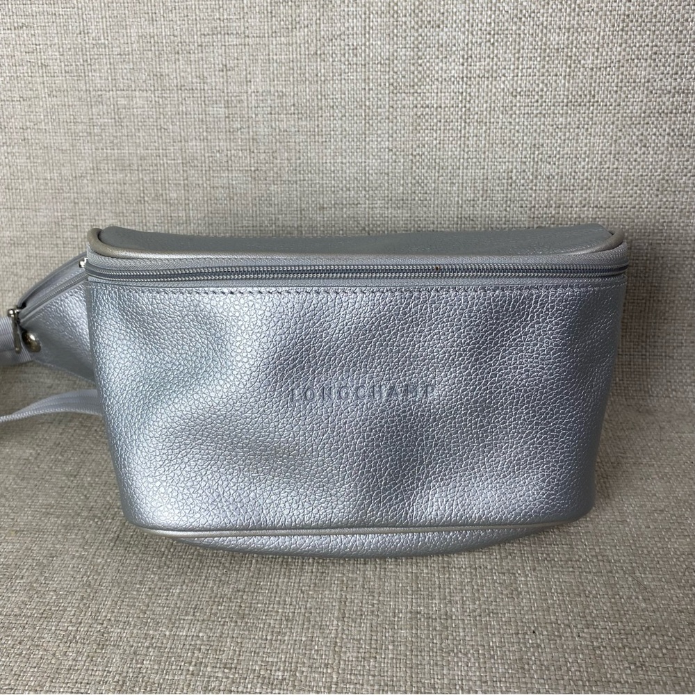 Longchamp belt bag Le Foulonne Silver Leather Fanny